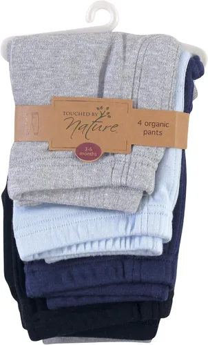 Miniatura 2 de Touched by Nature Pantalones de algodón orgánico unisex para bebés, Gris Marino Sólido, 3-6 meses