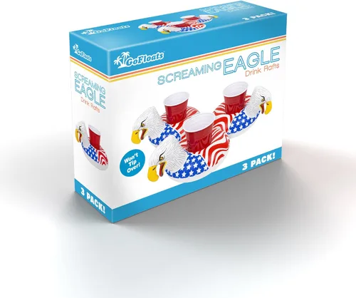 Miniatura 4 de GoFloats Inflatable Pool and Hot Tub Drink Holders (3 Pack) (Choose - Unicorn, Flamingo, Palm Tree and More)