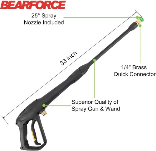 Miniatura 10 de Bear Force Pistola rociadora de repuesto con varilla de extensión y conector M22-15, compatible con algunos de Ryobi, Greenworks, Craftsman, Pistola