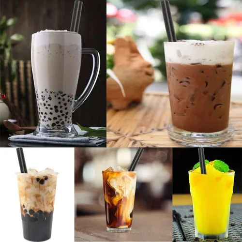 Miniatura 7 de Pajitas desechables de papel biodegradable de 0.5 pulgadas 1/2 0.472 in extra anchas para batidos Boba, perlas de té de burbujas, batidos gigantes