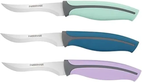 Miniatura 20 de Farberware – Cuchillo Santoku Precise Slice para pelar, 3.5 pulgadas, color rojo