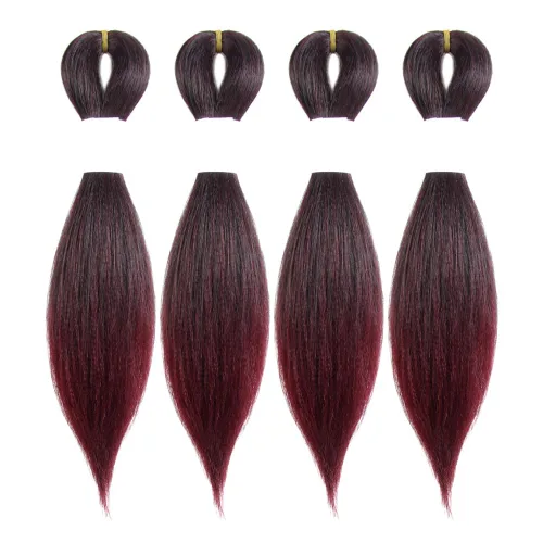 Miniatura 22 de Cabello trenzado preestirado de 10 pulgadas, 4 paquetes, extensiones de cabello corto para trenzas, cabello sintético preestirado #1 (negro azabache)