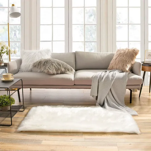 Miniatura 85 de Ashler Home Deco - Tapete de pelo sintético de oveja, mullido, suave, de 2 x 3 pies, lavable a máquina, dormitorio, habitación de los niños, sala