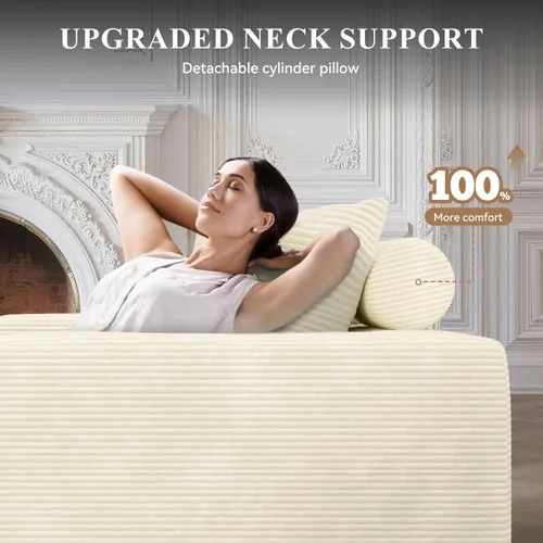 Miniatura 4 de Sofá modular con diván en forma de L, sofá cama moderno seccional Cloud con asiento profundo, sofás de compresión de esponja, no requiere montaje