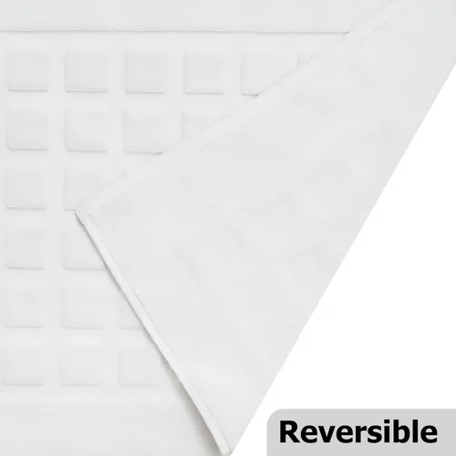 Miniatura 4 de COTTON CRAFT Tapete para bañera – Azulejo esculpido, 100% algodón, ultra absorbente, de baja pelusa, 1000 GSM, tapete de baño de lujo – Alfombra
