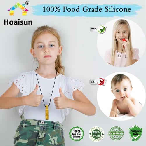 Miniatura 2 de Collares sensoriales masticables para niños y niñas, paquete de 8 collares masticables para niños sensoriales con autismo, TDAH, SPD, mordeduras