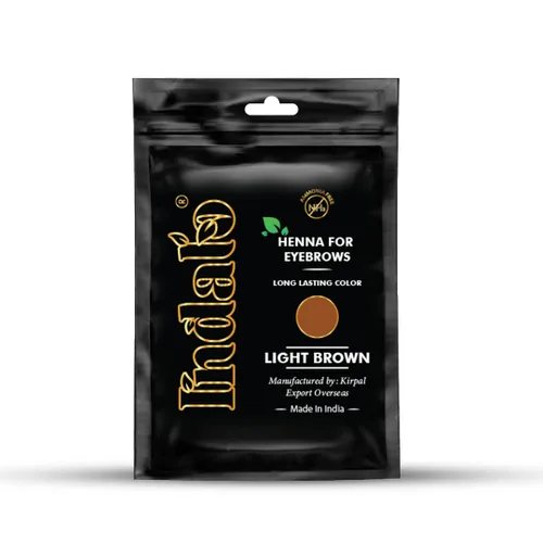 Indalo Henna de cejas marrón claro de 0.35 oz | Polvo de color para cejas, a prueba de manchas y resistente al agua, vegano, libre de crueldad,