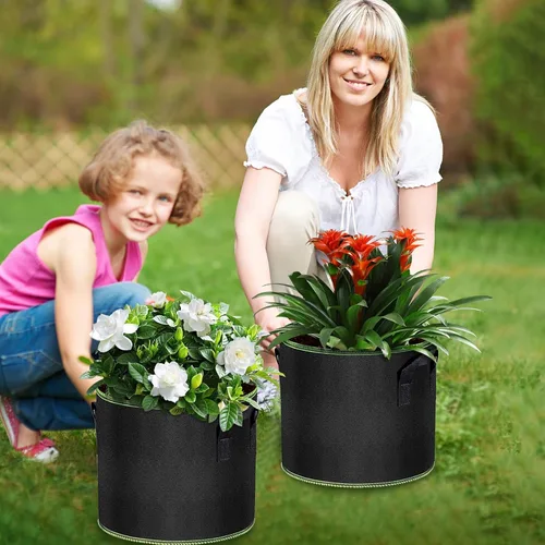 Miniatura 7 de MEKOLIFE Bolsas de cultivo de 5 galones, paquete de 3 unidades, bolsas de tela no tejida gruesa con asas para plantar verduras, flores, papas
