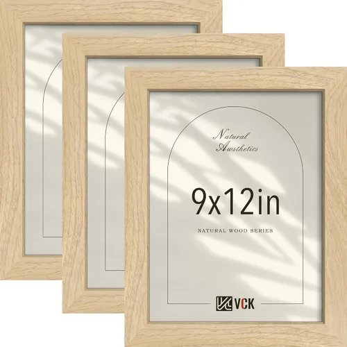 Miniatura 37 de VCK Juego de 3 portarretratos de madera negra de 8 x 10 pulgadas con exclusiva veta de madera, marco para el hogar, estudio y galería, mesa o colgar
