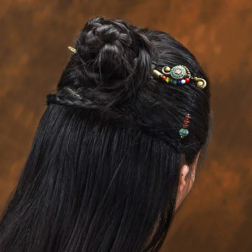 Miniatura 5 de Palo chino para cabello largo, horquillas de metal para moños, palillos vintage para mujeres, fiesta diaria (A)