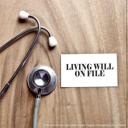Miniatura 6 de Sello grande preentintado Living Will On File, suministros de oficina médica, diseño delgado, portátil, fácil de llevar, tamaño aproximado de 3/4 x
