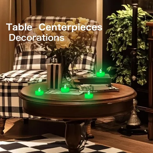 Miniatura 5 de LANKER Juego de 24 velas de luz LED – Velas titilantes sin llama – Velas artificiales a pilas de larga duración – Adorno de Halloween y Navidad