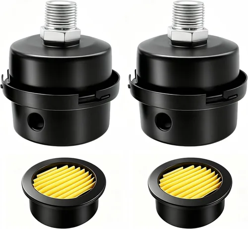 Miniatura 7 de 2 silenciadores de compresor de aire de rosca de 1/2 pulgada, filtro de admisión de compresor de aire, accesorios de 0.787 in para generadores