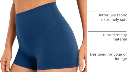 Miniatura 85 de CRZ YOGA Butterluxe - Pantalones cortos de ciclismo de cintura alta para mujer, 2.5 pulgadas, yoga, entrenamiento, elastano, correr, voleibol