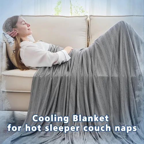 Miniatura 6 de EMME Manta Refrescante, Manta de Verano Delgada y Liviana para Sofá, Mantas Frías para Cama para Personas que Duermen con Calor, Doble Cara