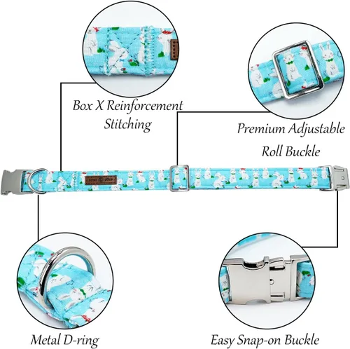 Miniatura 2 de Lionet Paws Collar de Pascua para perro con pajarita, collar de conejo con hebilla de metal para perros, collar ajustable y cómodo para perros