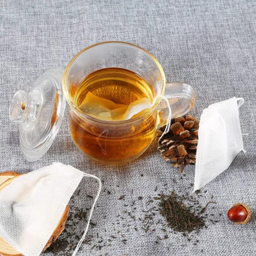 Miniatura 6 de 200 bolsas de té desechables para té de hojas sueltas, bolsas de té vacías para té suelto con cordón, bolsas de filtro de té natural