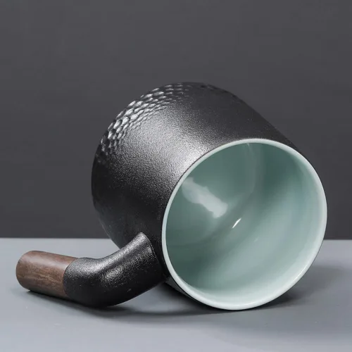 Miniatura 3 de Juego de cafetera negra hecha a mano, jarra de café de cerámica a prueba de calor ACM01B