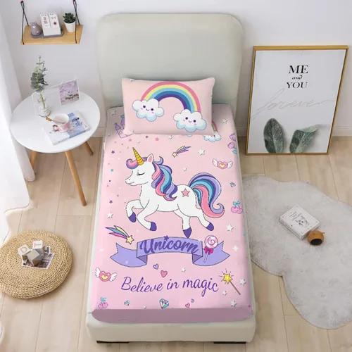 Miniatura 50 de MUSOLEI Sábana bajera ajustable de hongos, ropa de cama de hongos, decoración de hongos para niños, niños; juego de sábanas individuales; 1 sábana