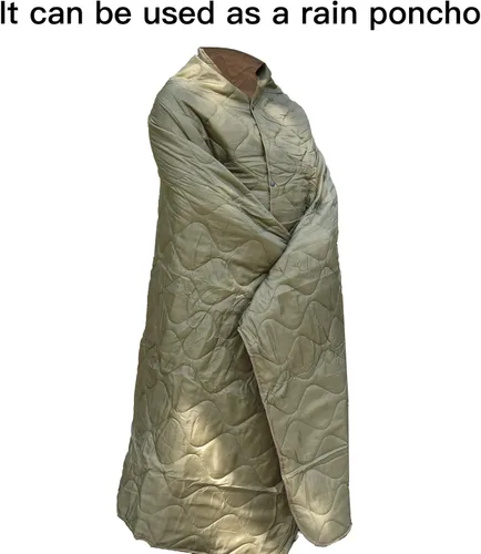 Miniatura 3 de LOOGU Manta Camuflaje Impermeable Aislante Forro de Poncho para Camping al Aire Libre, Senderismo, Caza, Supervivencia, Mochileros, Picnic Oliva