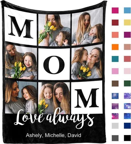 Miniatura 19 de Yofair Manta para el Día de la Madre, regalos para mamá, manta personalizada con imagen, manta personalizada para el Día de la Madre, regalos de 8