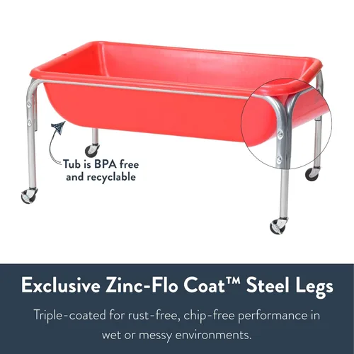 Miniatura 7 de Children's Factory Mesa sensorial mediana – 18″ de altura, caja de arena, mesa de agua para niños, rojo