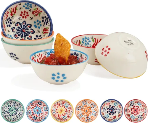 Miniatura 13 de BCS Juego de 6 cuencos de cerámica pequeños para inmersión, tabla de preparación de cocina y charcutería, plato de salsa de soja, platos decorativos