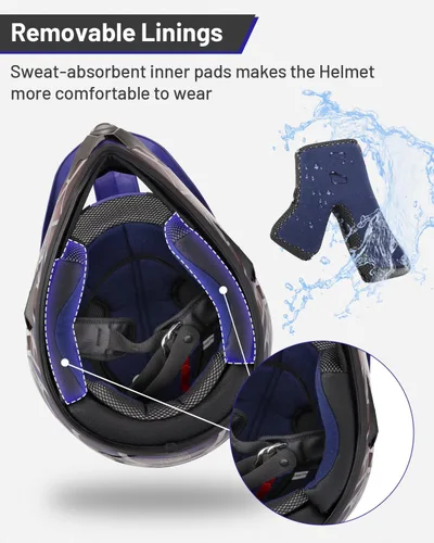 Miniatura 4 de OUMURS DOT Casco para bicicleta de tierra para jóvenes para niños y niñas de 5 a 14 años, de cuatro ruedas, motocross, BMX, MX, UTV, moto de nieve