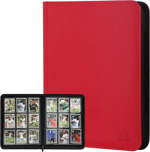 Miniatura 9 de Carpeta para tarjetas de 9 bolsillos, capacidad 540 con cierre de cremallera, de doble cara, resistente y elegante, protector de piel sintética