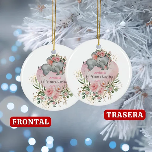 Miniatura 4 de Adorno personalizado para bebé 2025 elefante, ornamentos grandes para árbol de Navidad, adorno de Navidad de elefante bebé, regalo personalizado