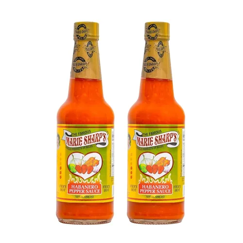 Marie Sharp's Salsa picante de pimienta habanero ardiente, 10 onzas, salsa picante beliceña extra picante con calor y sabor intensos, totalmente