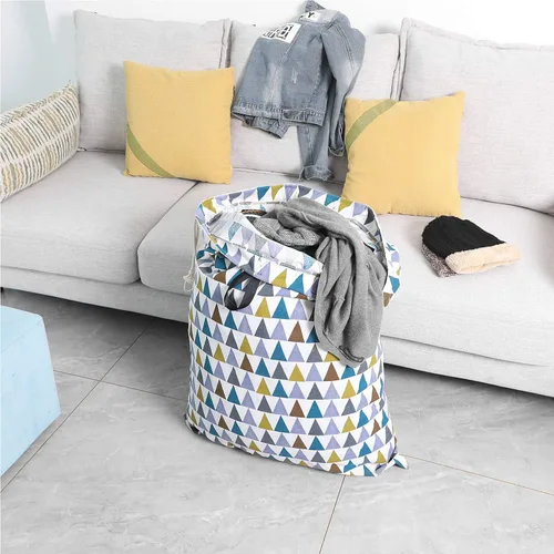 Miniatura 6 de Bolsa de lavandería SWISSELITE con asa y cordón, bolsa de lavandería grande y resistente, 28 x 40 pulgadas, bolsa de ropa sucia de viaje
