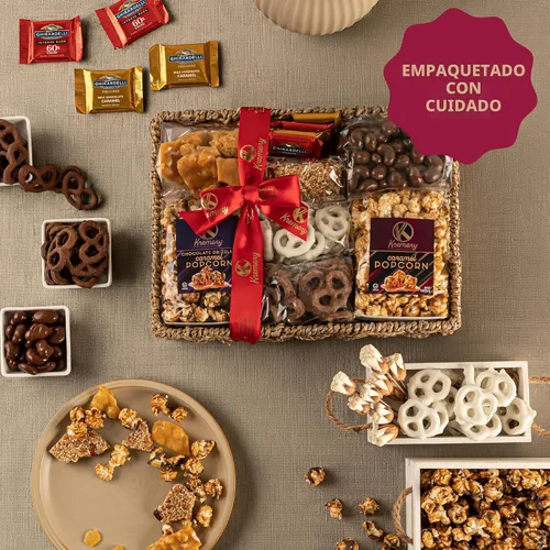 Miniatura 5 de KREMERY - Pretzels cremosos de chocolate cubiertos de chocolate, palomitas de maíz, nueces y dulces (premium, 2.5 libras) en bandeja de hierba
