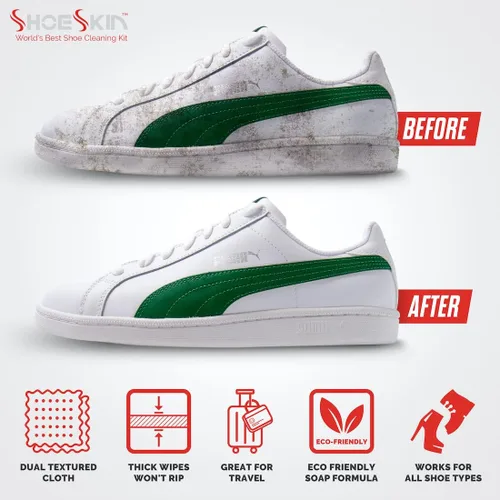 Miniatura 5 de Toallitas de limpieza de zapatos (30 unidades) – Toallitas de limpieza texturizadas ideales para viajes – Funciona para todos los zapatos