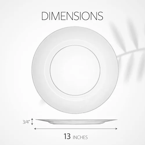 Miniatura 6 de Platos base de 13 pulgadas de plástico transparente de uso pesado desechables para cena, vajilla para servir, platos, bandejas, vajilla, paquete