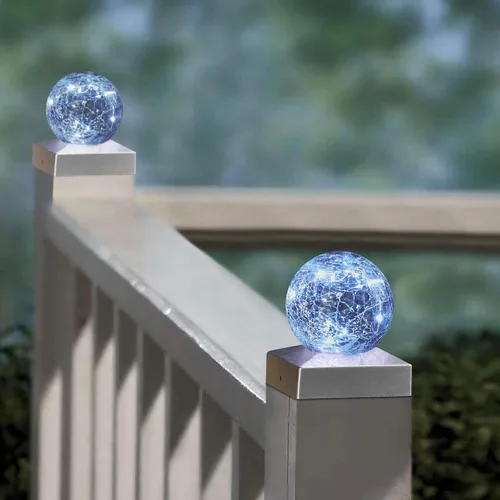 Miniatura 9 de SUNNYPARK Luces solares para postes – Luz para poste al aire libre para valla o decoración de patio, jardín, tapas alimentadas por energía solar