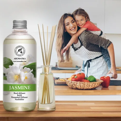 Miniatura 6 de Recambio difusor de varillas con aceite esencial de jazmín, 34 onzas líquidas, 2 x 16.9 fl oz, aceite de fragancia, ambientador de habitación