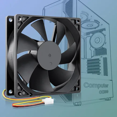 Miniatura 5 de Wathai Ventilador de refrigeración sin escobillas de 12 V, 3.622 in, 3.622 x 0.984 in, 3 pines, alto rendimiento para carcasa de computadora