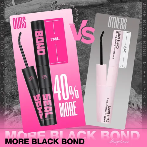 Miniatura 5 de Lash Bond and Seal - Pegamento de pestañas de agarre fuerte negro con un 40% más de adhesivo impermeable para pestañas, sellador negro suave
