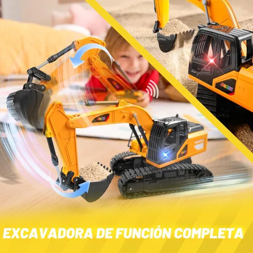 Miniatura 2 de JOYIN Excavadora de Control Remoto Juguetes para Niños, Excavadora de Juguete RC de 2.4Ghz con Luz, Juguetes de Construcción para Niños de 3-5 4-7