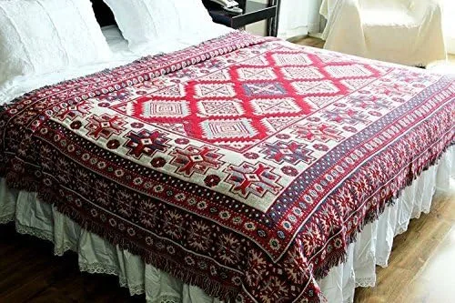 Miniatura 5 de LELVA Manta tejida de hilo bohemio para sofá, manta multiusos (51 x 70 pulgadas)
