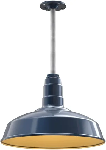 Miniatura 33 de Steel Lighting Co. Carson Barn Light Colgante montado en el techo Cúpula de 16 pulgadas Cable negro Luz de acero de estilo industrial