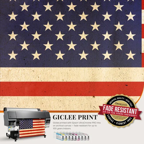 Miniatura 6 de DECORARTS - Arte de pared enmarcado con bandera de los Estados Unidos. Impresiones giclée en lienzo para decoración de pared. Total