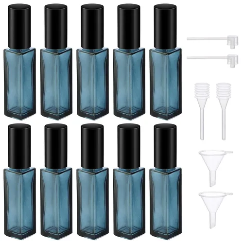 Miniatura 14 de Botellas de perfume Segbeauty para viaje, recargables, de 10 ml, contenedores de perfume de vidrio con embudo y pipeta, 5 unidades, 10