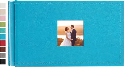 Miniatura 30 de potricher Álbum de fotos pequeño de 4 x 6 pulgadas, 200 fotos, cubierta de cuero, libro de fotos con 200 bolsillos horizontales para familia, boda