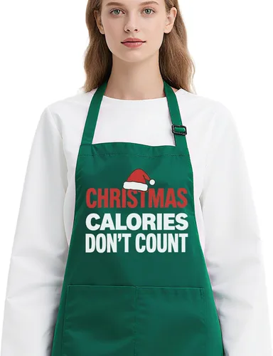 Delantales de Navidad para mujeres y hombres con 2 bolsillos, delantales de cocina ajustables para cocinar hornear, regalo de vacaciones para amigos