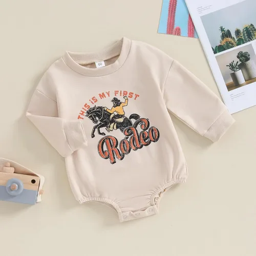 Miniatura 2 de SAYOO Conjunto de vaquero occidental para bebé, niña, niño, sudadera con estampado de vaca, suéter de gran tamaño, ropa de otoño para bebés, 0-24