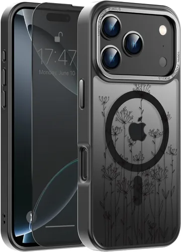 Miniatura 93 de Goodon Funda para iPhone 17 Pro con protector de pantalla de privacidad, compatible con Magsafe, a prueba de golpes, translúcida mate, bonita funda