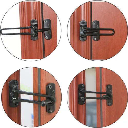 Miniatura 6 de Cerradura de refuerzo de puerta, cerradura de barra oscilante para seguridad en el hogar, cerraduras de puerta delantera para niños, aleación