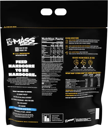 Miniatura 8 de Mutant Mass Extreme Gainer - Proteína de suero en polvo - Construye tamaño muscular y fuerza - Calorías limpias de alta densidad